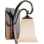 Hubbardton Forge 9.8" High Natural Iron and Opal Glass Scroll Sconce