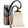 Hubbardton Forge 9.8" High Natural Iron and Opal Glass Scroll Sconce
