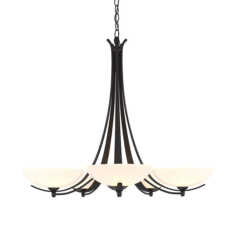Image 3 Hubbardton Forge Aegis 31 1/4"W Black 5-Light Chandelier more views