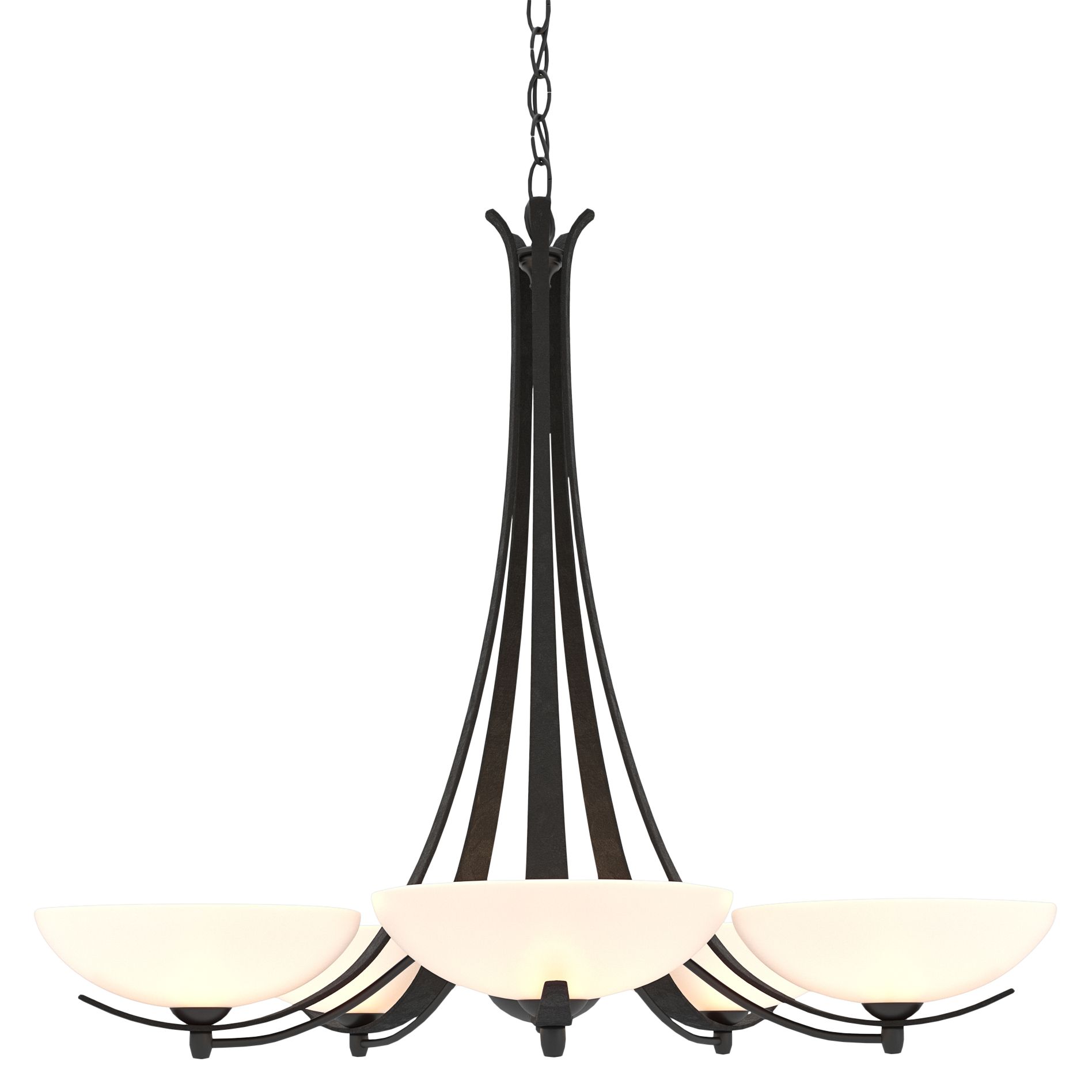 Hubbardton Forge Aegis 31 1/4"W Black 5-Light Chandelier - Made to Order