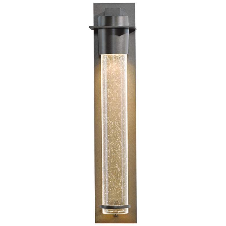 Image 1 Hubbardton Forge Airis Dark Sky Outdoor Sconce Steel Finish Clear Glass