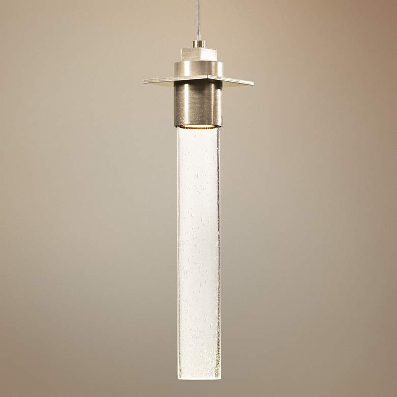 Image 1 Hubbardton Forge Airis Gold 4"W Seeded Glass Mini Pendant
