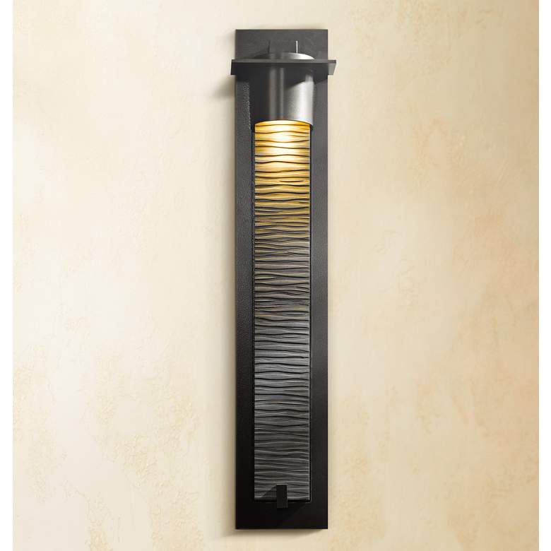 Image 1 Hubbardton Forge Airis Textured 33 inch High Outdoor Wall Light