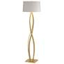 Hubbardton Forge Almost Infinity 59 1/2" Flax and Brass Floor Lamp