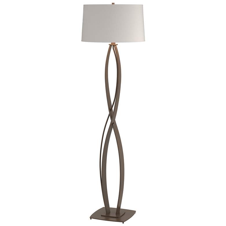 Image 1 Hubbardton Forge Almost Infinity 59 1/2" Flax and Bronze Floor Lamp