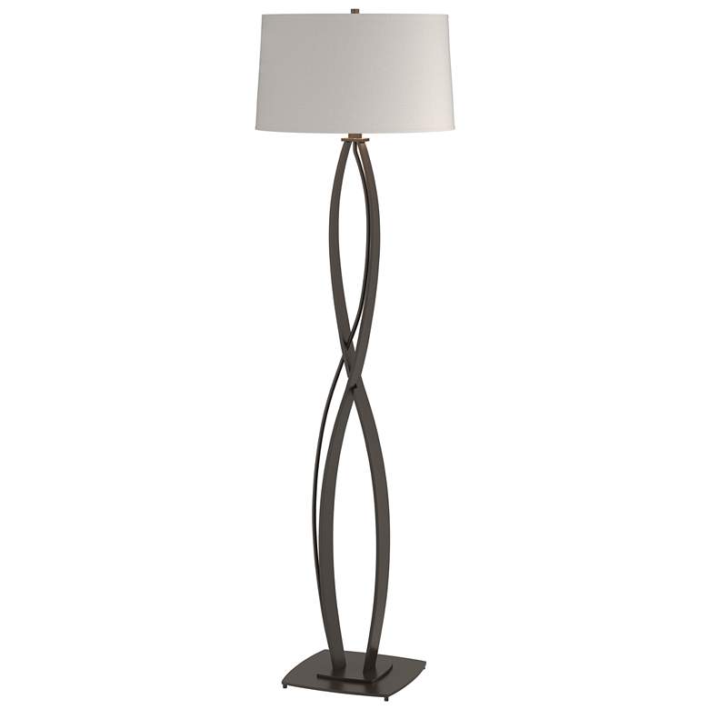 Image 1 Hubbardton Forge Almost Infinity 59 1/2" Flax and Bronze Floor Lamp