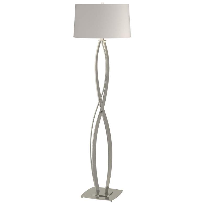 Image 1 Hubbardton Forge Almost Infinity 59 1/2" Flax and Silver Floor Lamp