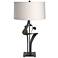 Hubbardton Forge Antasia 27 1/2" Flax Shade Black Finish Table Lamp