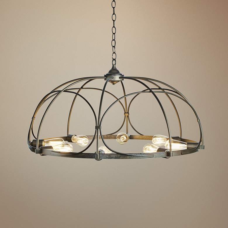 Image 1 Hubbardton Forge Arbor 35 1/2" Wide 8-Light Smoke Chandelier