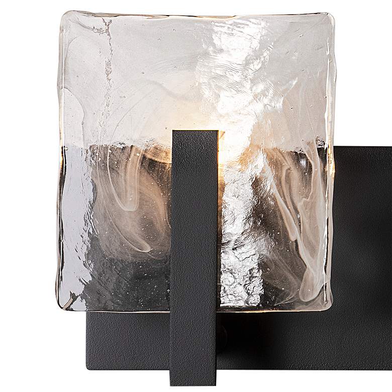 Image 2 Hubbardton Forge Arc 21 1/2"W Black and White Swirl Glass Bath Light more views