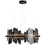 Hubbardton Forge Ardesia 38" Black and Slate LED Ring Chandelier in scene
