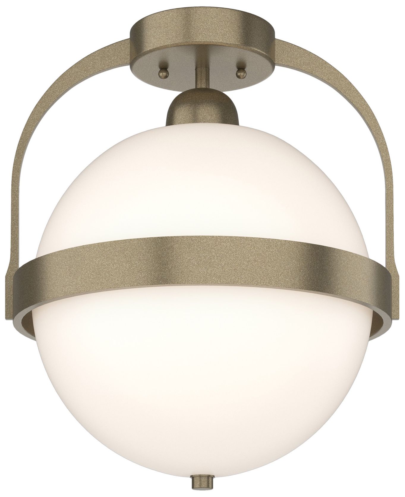 Hubbardton Forge Atlas 13.5" Gold Opal Glass Globe Semi-Flush Made to Order