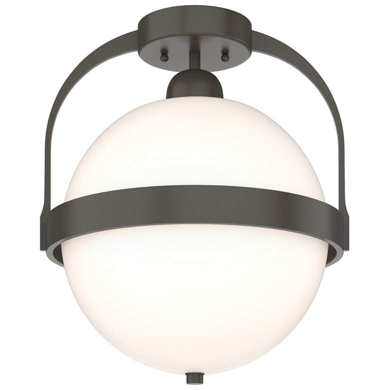 Image 1 Hubbardton Forge Atlas 13 1/2" Dark Smoke Opal Glass Semi-Flush