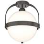 Hubbardton Forge Atlas 13 1/2" Dark Smoke Opal Glass Semi-Flush