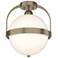 Hubbardton Forge Atlas 13 1/2" Wide Gold Opal Glass Globe Semi-Flush