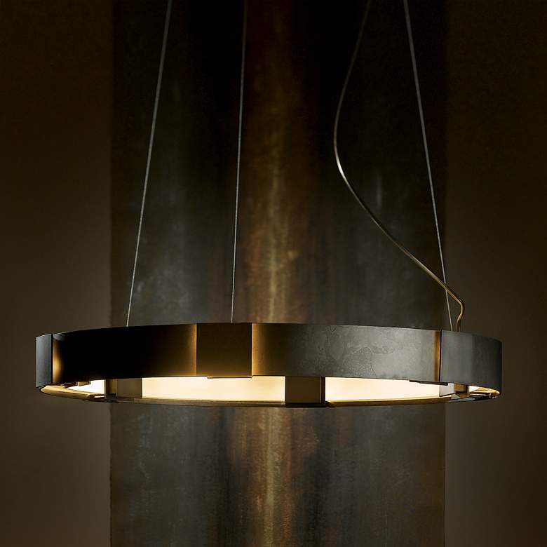 Image 2 Hubbardton Forge Aura Pendant 28.9 inch Dark Smoke Glass Ring Pendant