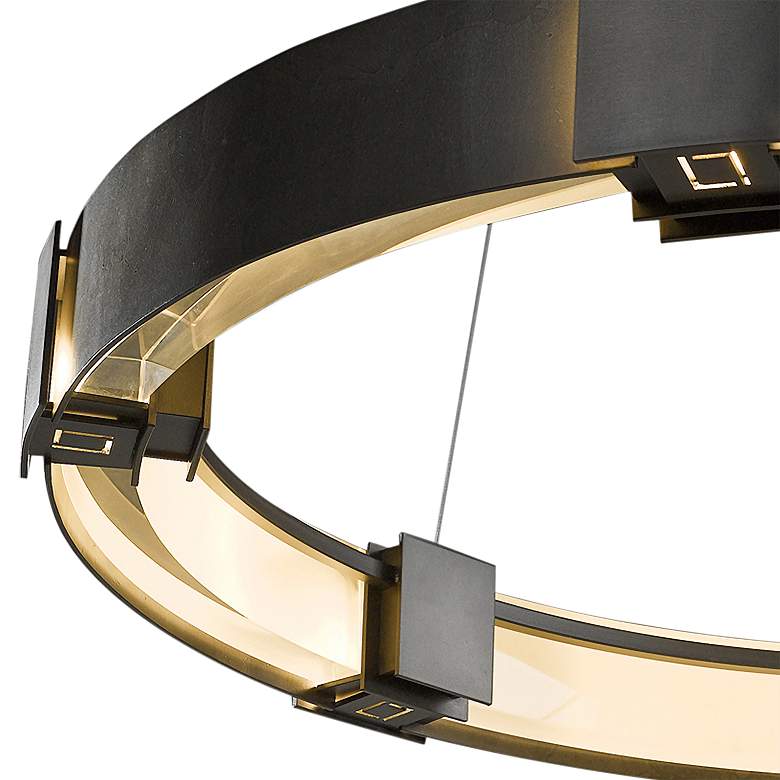Image 4 Hubbardton Forge Aura Pendant 28.9" Dark Smoke Glass Ring Pendant more views