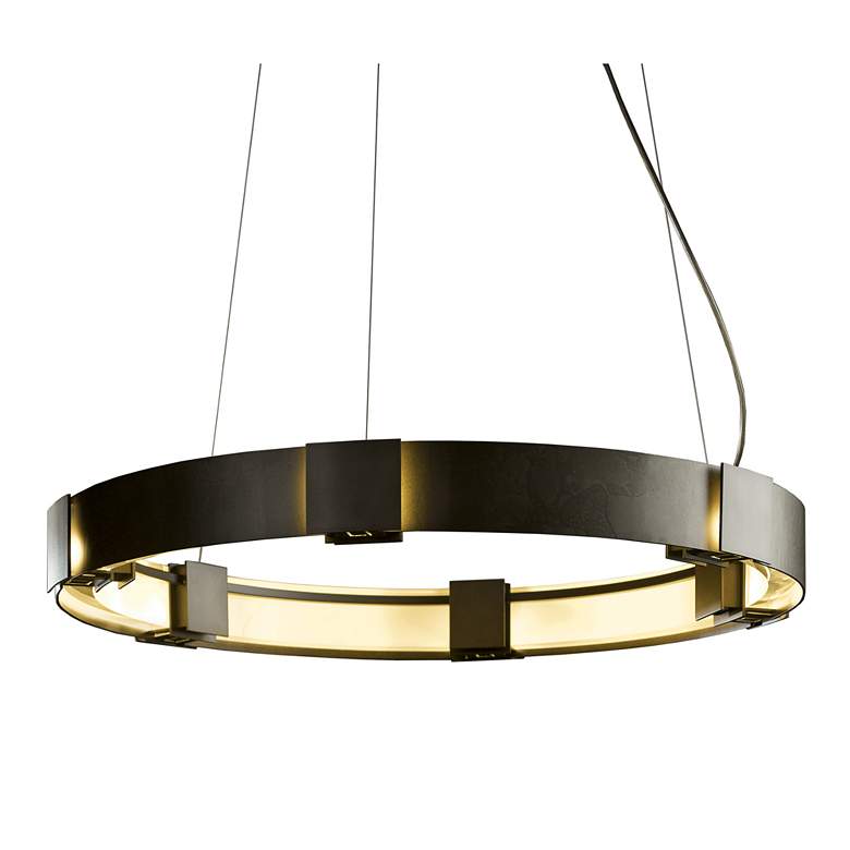 Image 5 Hubbardton Forge Aura Pendant 28.9" Dark Smoke Glass Ring Pendant more views