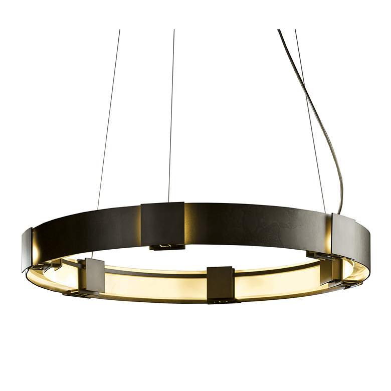 Image 5 Hubbardton Forge Aura Pendant 28.9 inch Dark Smoke Glass Ring Pendant more views