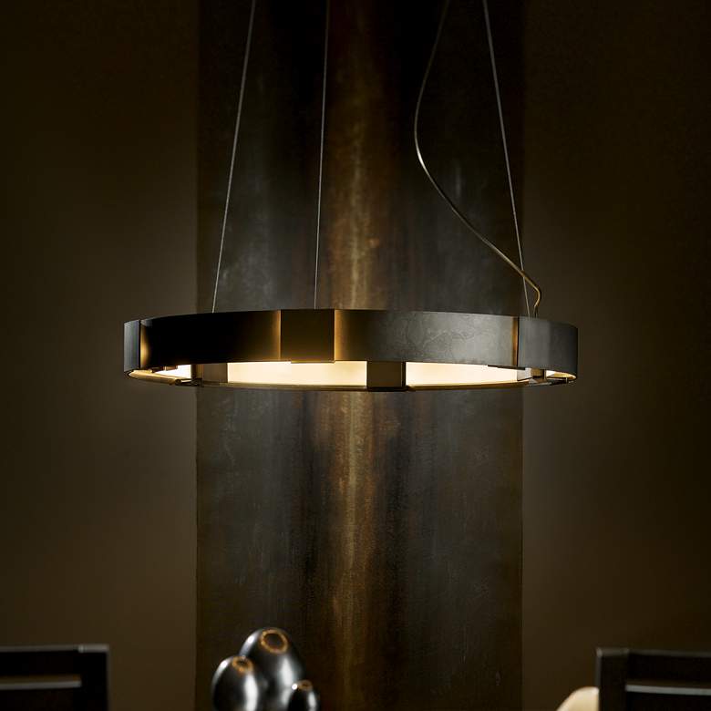 Image 7 Hubbardton Forge Aura Pendant 28.9" Dark Smoke Glass Ring Pendant more views
