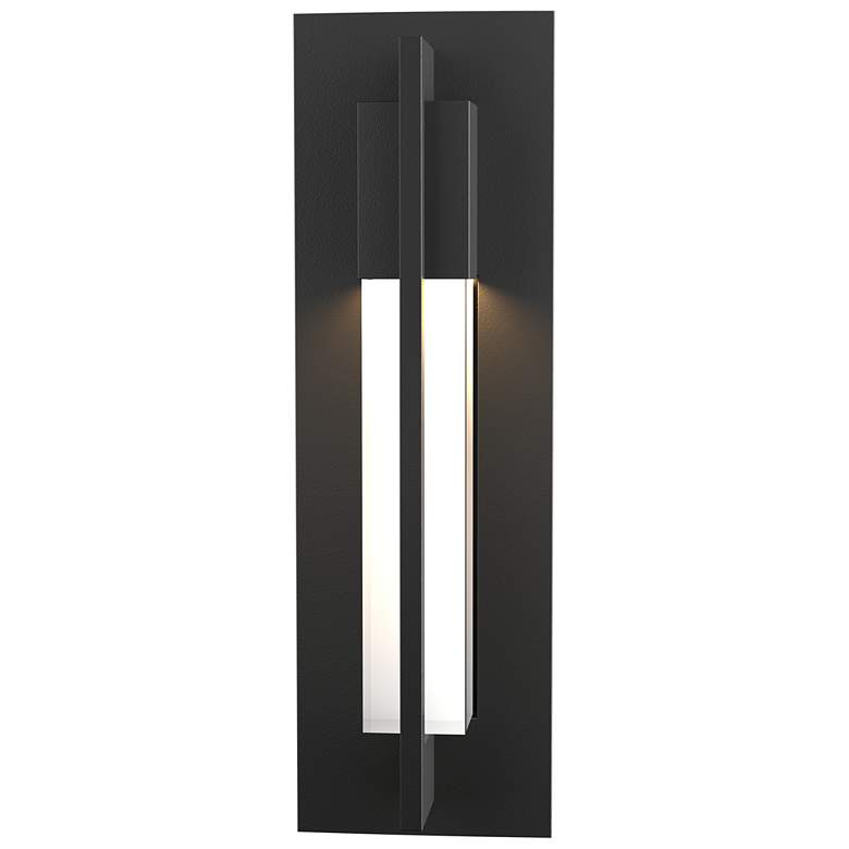 Image 1 Hubbardton Forge Axis 15" High Black Outdoor Wall Light