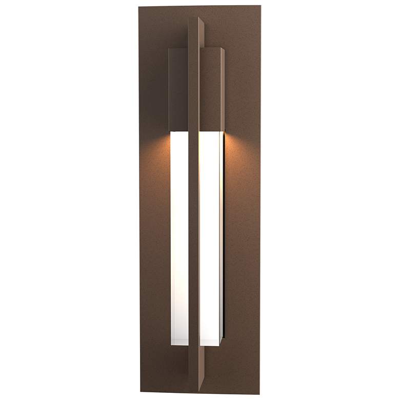 Image 1 Hubbardton Forge Axis 15"H Coastal Bronze Outdoor Wall Light