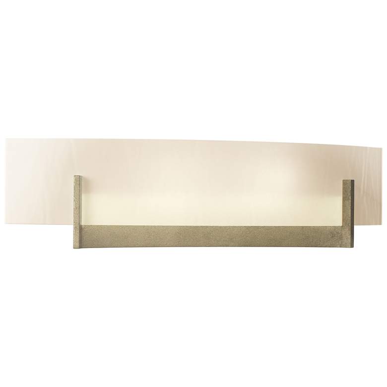 Image 1 Hubbardton Forge Axis 17 1/4" Gold and White Art Glass Bath Wall Light