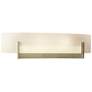 Hubbardton Forge Axis 17 1/4" Gold and White Art Glass Bath Wall Light