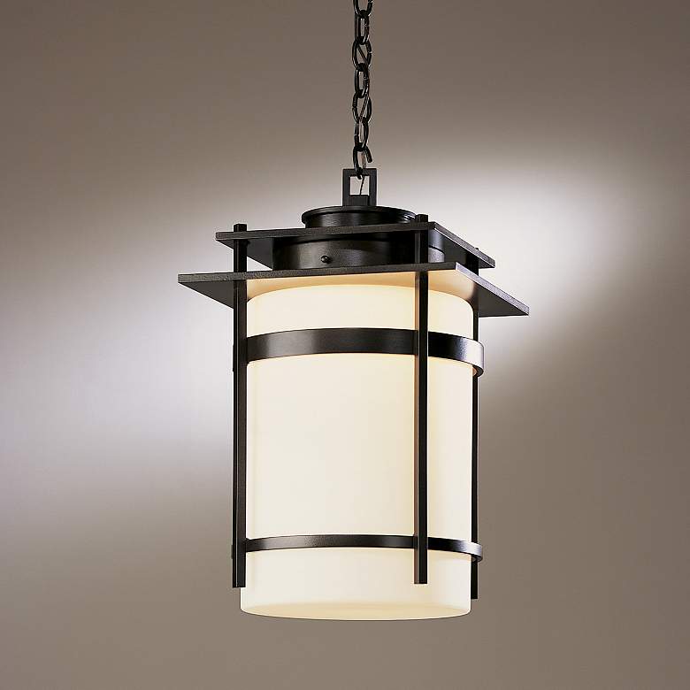 Image 2 Hubbardton Forge Banded 22" High Outdoor Hanging Light more views