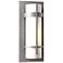 Hubbardton Forge Banded Small Outdoor Sconce Steel Finish Opal Glass