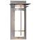 Hubbardton Forge Banded Top Plate Outdoor Sconce Steel Finish Opal Glass