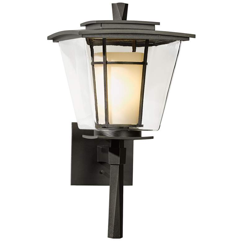 Image 1 Hubbardton Forge Beacon Hall 17 1/2" Smoke Dual Glass Outdoor Light