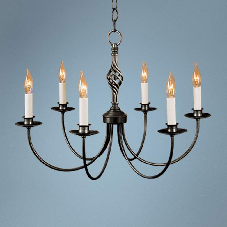 Image 1 Hubbardton Forge Black Twist Basket Chandelier