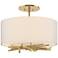 Hubbardton Forge Brindille 15"W Modern Brass Ceiling Light