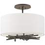 Hubbardton Forge Brindille 15"W Natural Iron Ceiling Light