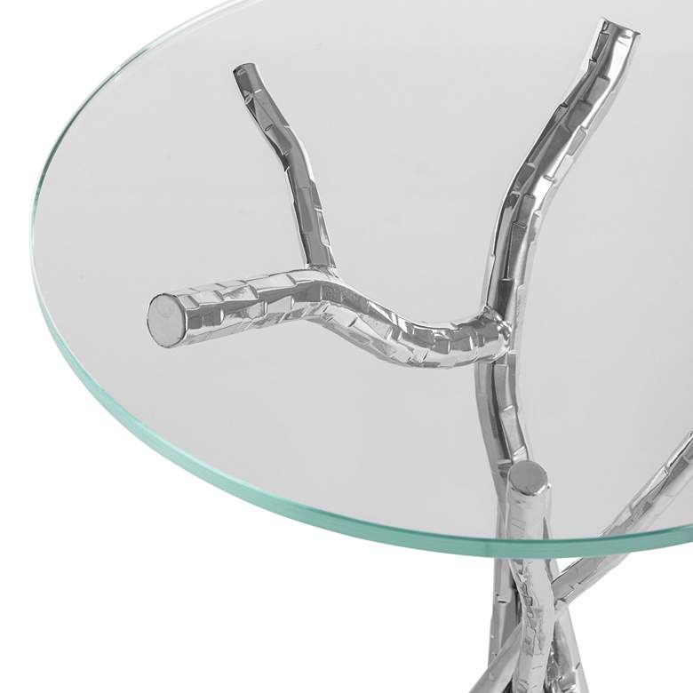 Image 5 Hubbardton Forge Brindille 18" Wide Sterling Accent Table more views