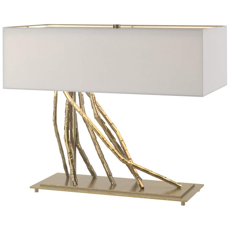 Image 1 Hubbardton Forge Brindille Branch 16 1/2" Modern Brass Table Lamp