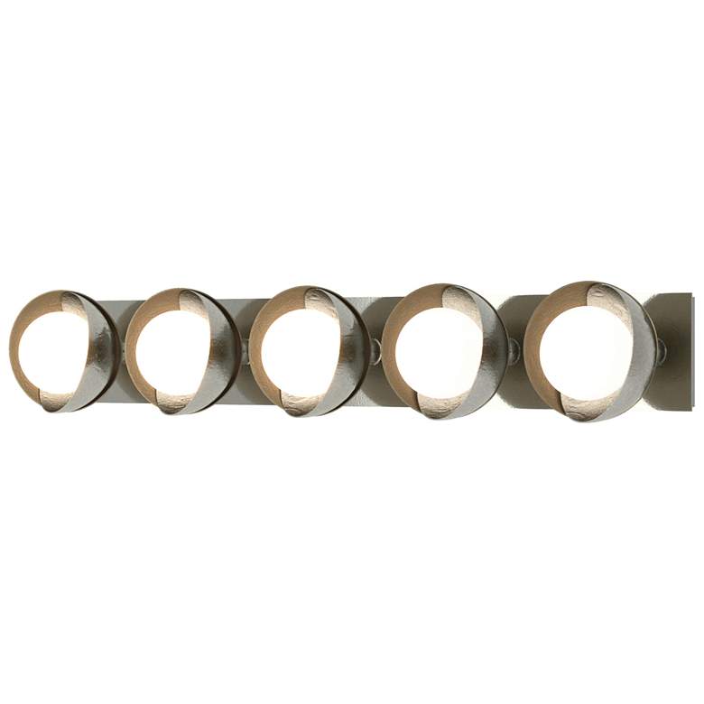 Image 1 Hubbardton Forge Brooklyn 5-Light Sterling and Opal Glass Bath Light