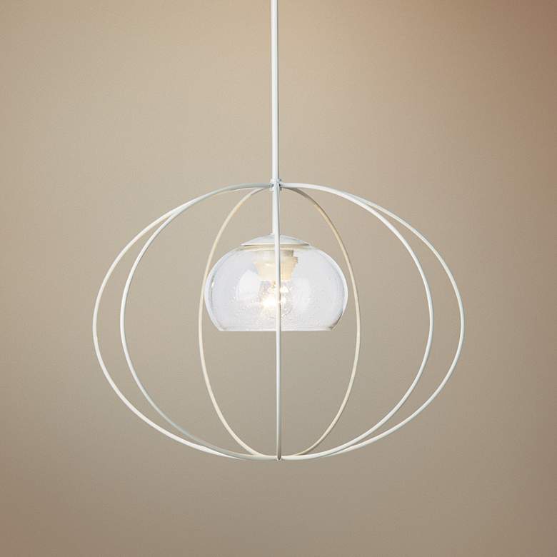 Image 1 Hubbardton Forge Cadence 20"W Seeded Glass Pendant Light