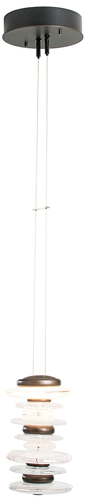 Image 2 Hubbardton Forge Cairn 6" Wide Dark Smoke LED Mini Pendant - Made to Order more views