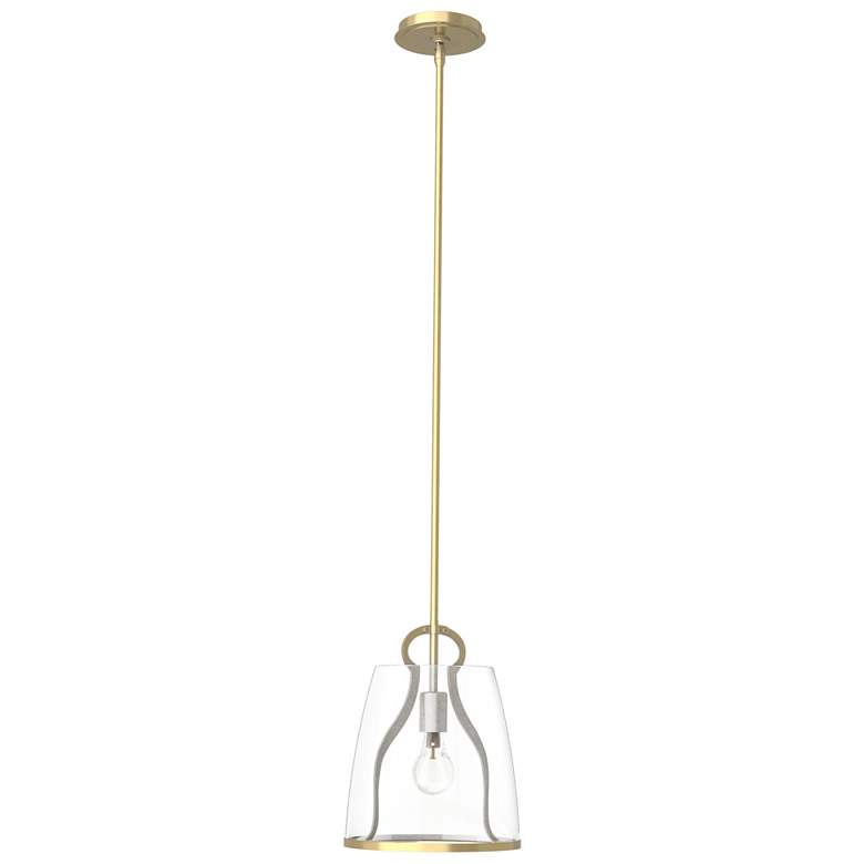 Image 1 Hubbardton Forge Caliper 10" Wide Modern Brass Mini Pendant