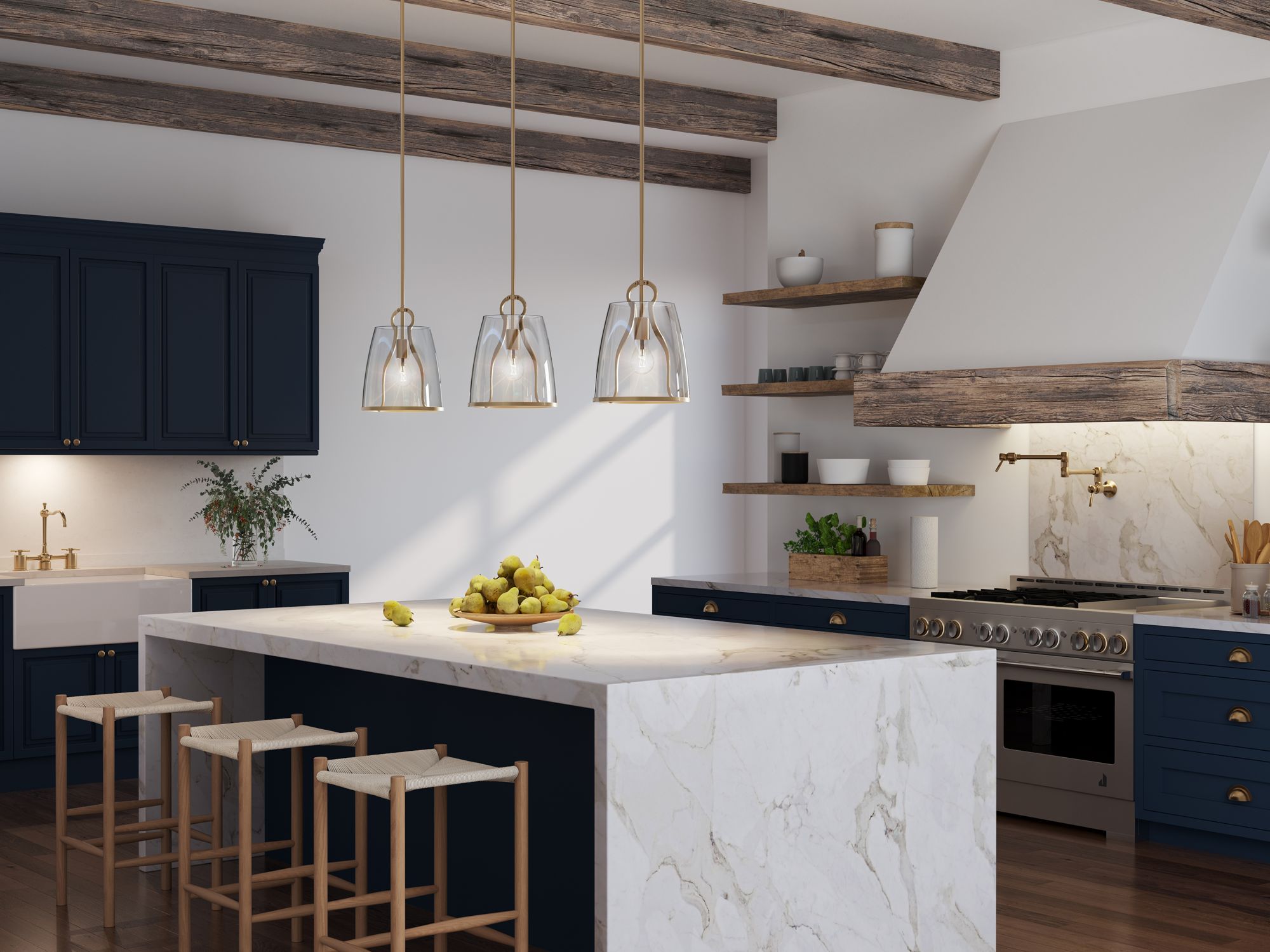 Image 3 Hubbardton Forge Caliper 10" Wide Modern Brass Mini Pendant more views