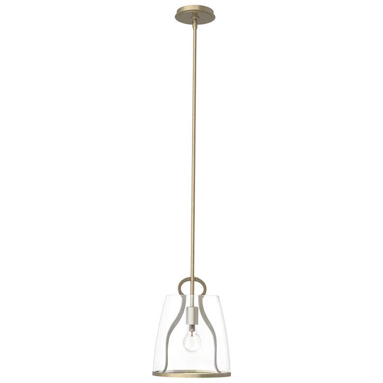 Image 1 Hubbardton Forge Caliper 9.9 inch Wide Clear Glass and Soft Gold Pendant