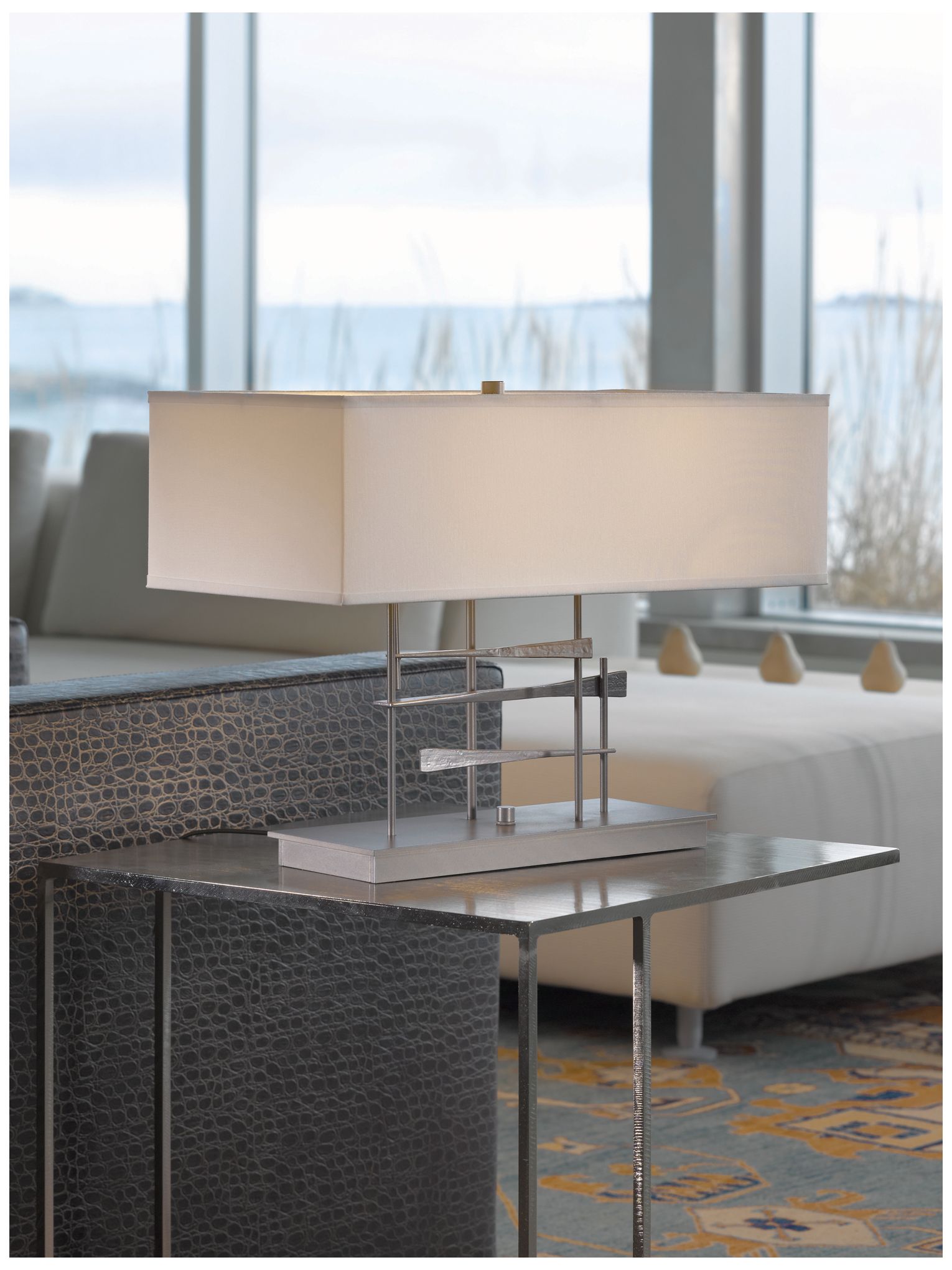 Image 2 Hubbardton Forge Cavaletti 15 1/2"H Dark Smoke Modern Table Lamp more views