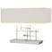Hubbardton Forge Cavaletti 15 1/4" Flax Shade Vintage Platinum Lamp