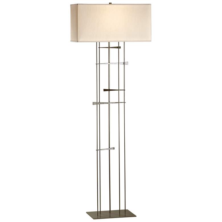 Image 1 Hubbardton Forge Cavaletti 65 1/4" Flax and Dark Smoke Floor Lamp