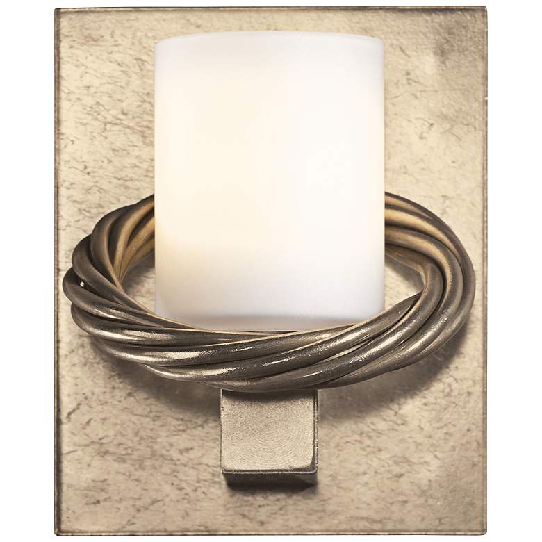 Image 1 Hubbardton Forge Cavo Opal 5 1/2 inchH Gold Rope Wall Sconce