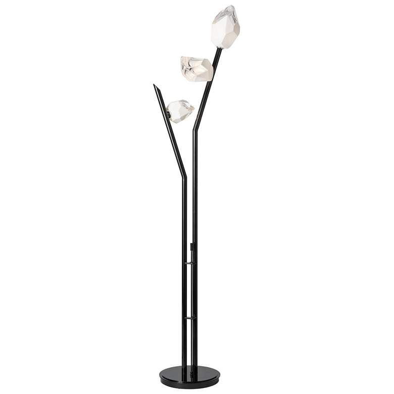 Image 1 Hubbardton Forge Chrysalis 74 1/2" Black and White Crystal Floor Lamp