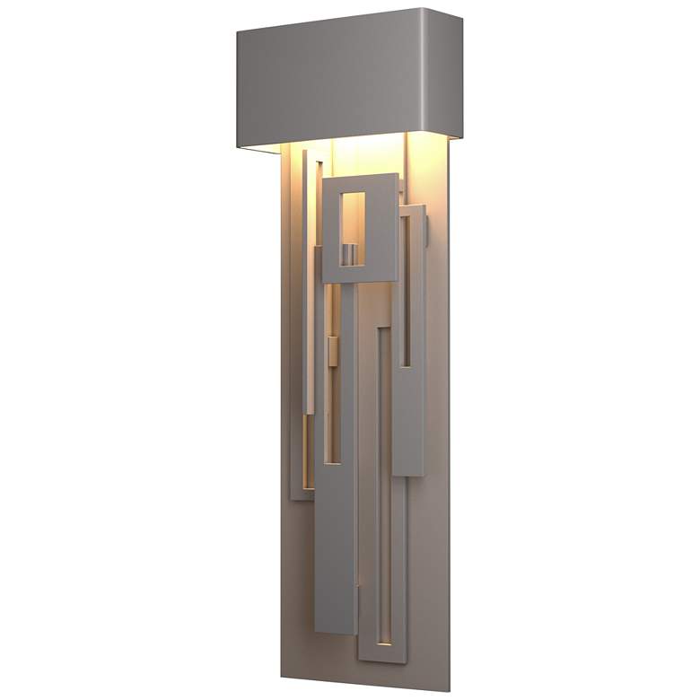 Image 1 Hubbardton Forge Collage 27" Dark Sky LED Outdoor Sconce Steel Finish