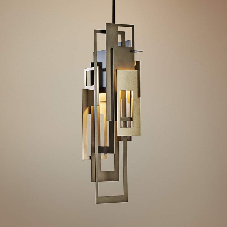 Image 1 Hubbardton Forge Collage 6 1/2" Wide Bronze Mini Pendant
